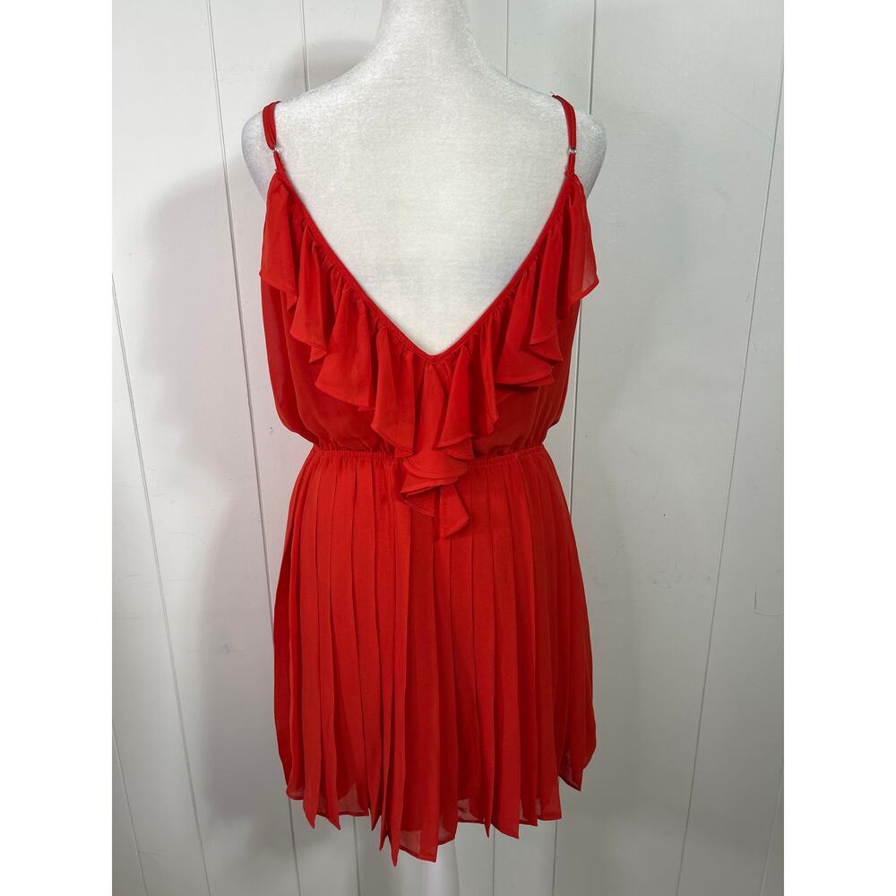 BCBGeneration deep orange, ruffle, V-neck chiffon… - image 5